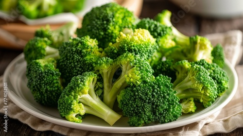A close-up of broccoli on a plate