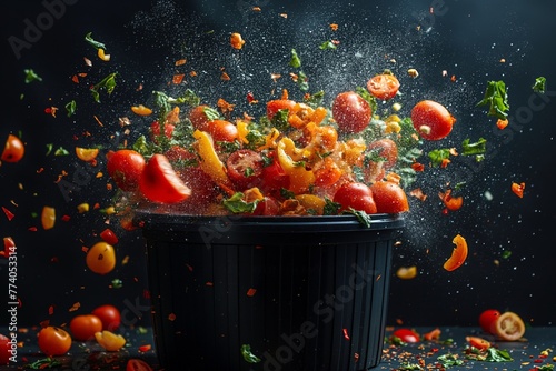 food waste concept with fre...