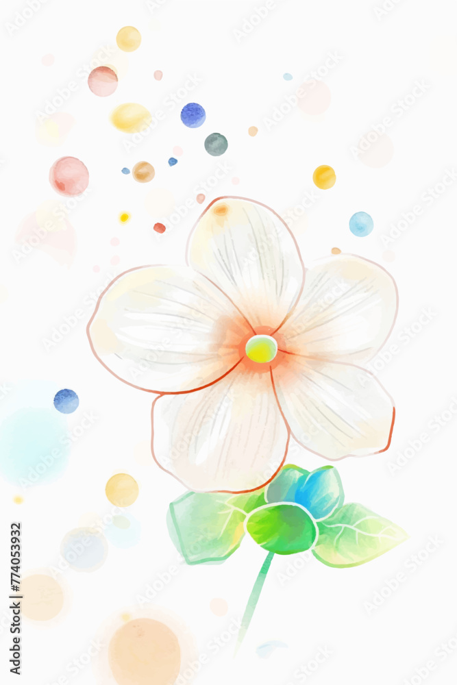 Obraz premium Hand drawn watercolor flowers art