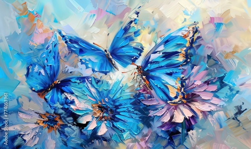 Ai sfondo azzurro con farfalle 01