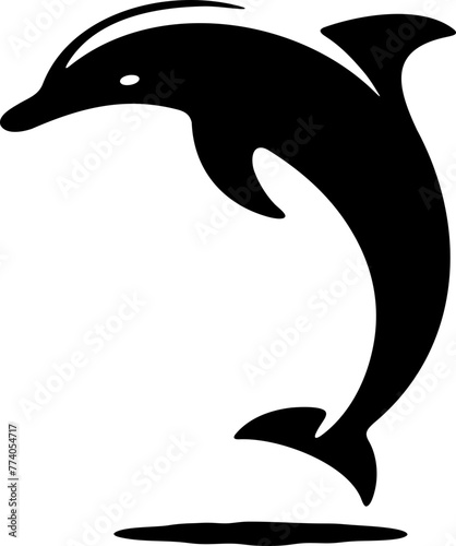 Dauphin en silhouette, vecteur noir fond tranparent