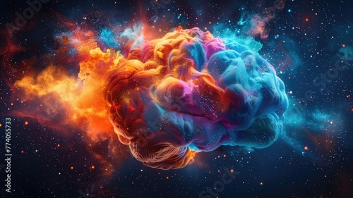 Idea of creativity represented as a brain full of colors
