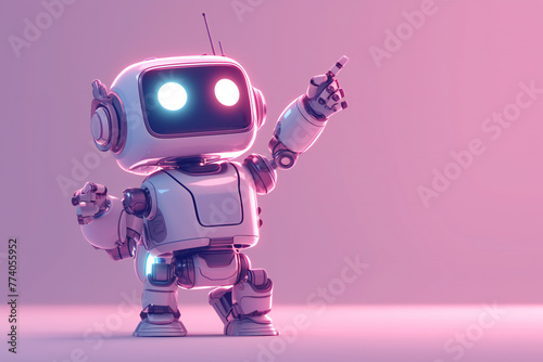 Wallpaper Mural Positive cute robot pointing at a space. Copy space Torontodigital.ca