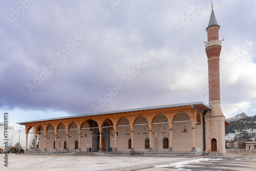 Afyonkarahisar Pasha Mosque with wooden columns and porticoes photo