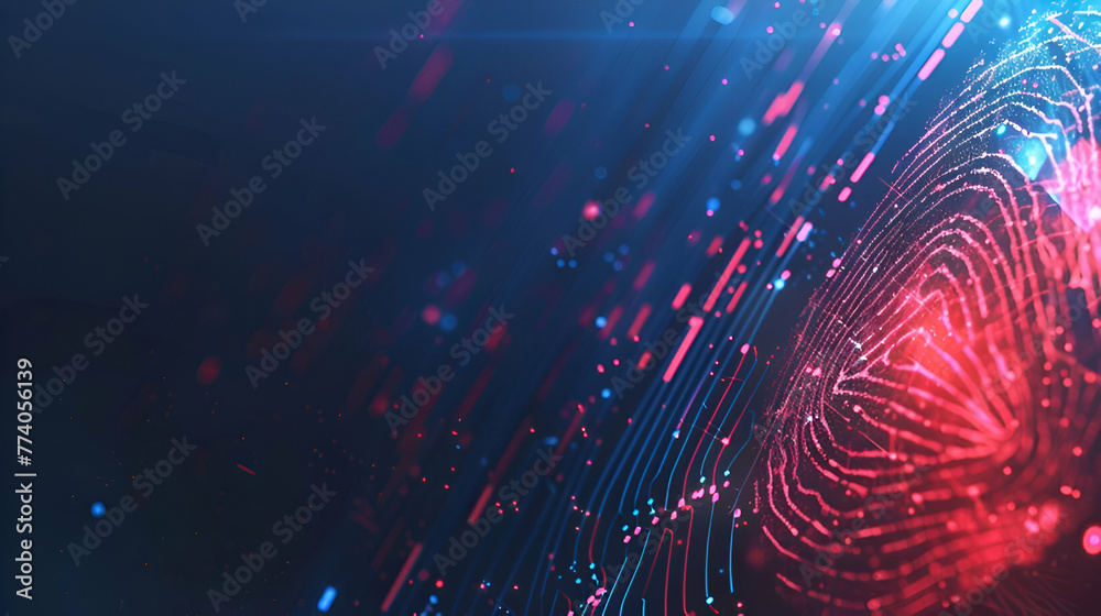 Obraz premium Digital Fingerprints fiber optics background with lots of light spots 