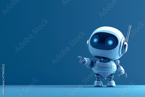 Wallpaper Mural Positive cute robot pointing at a space. Copy space Torontodigital.ca