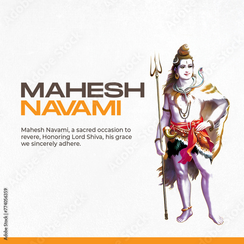 A powerful depiction of Lord Shiva, celebrating Mahesh Navami with devotion and reverence. photo
