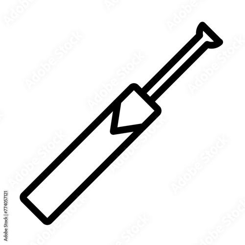 cricketbat Vector Line Icon Design photo