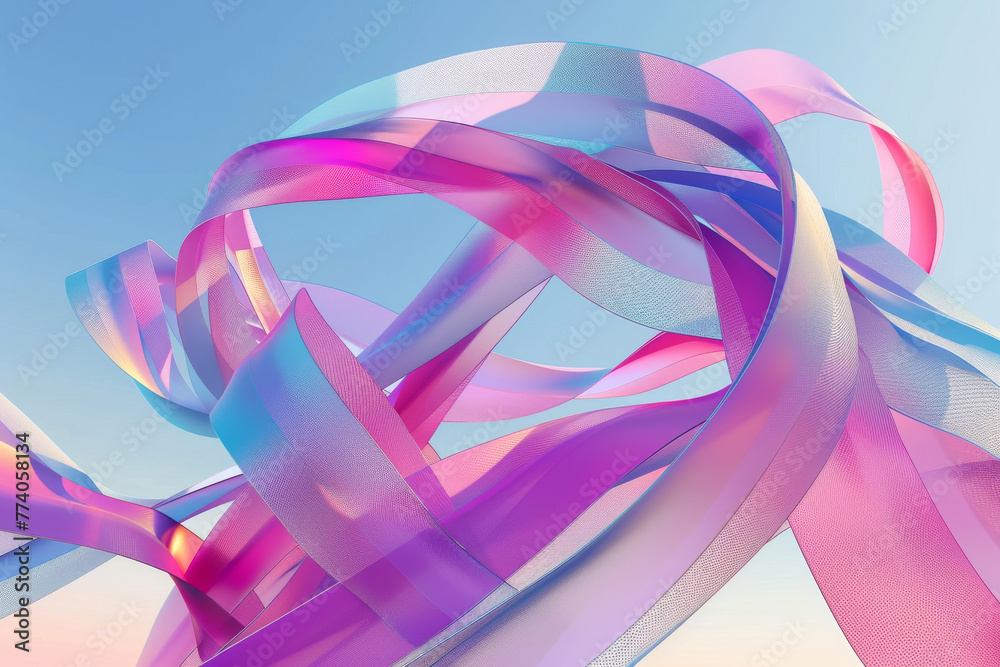 Ethereal Ribbons Dance in Surreal Sky - Abstract Art Ethereal Ribbons Dance in Surreal Sky - Abstract Art