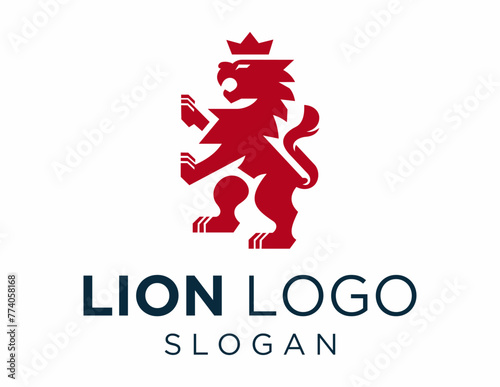 Logo about Lion created using the CorelDraw application. on a white background.