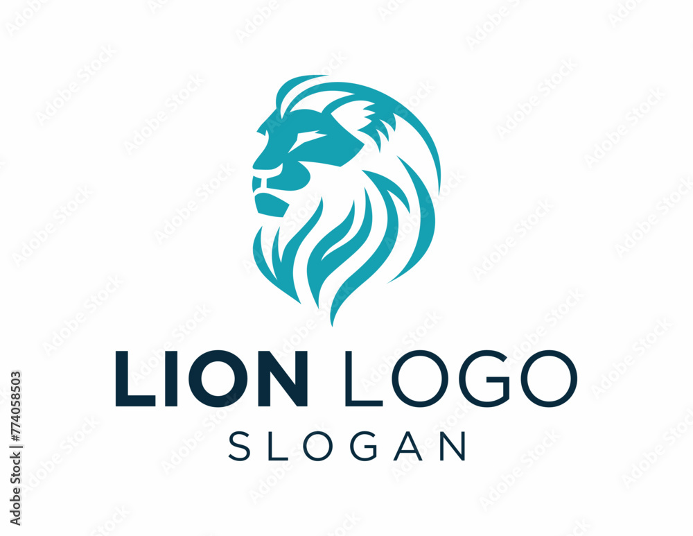 Logo about Lion created using the CorelDraw application. on a white background.