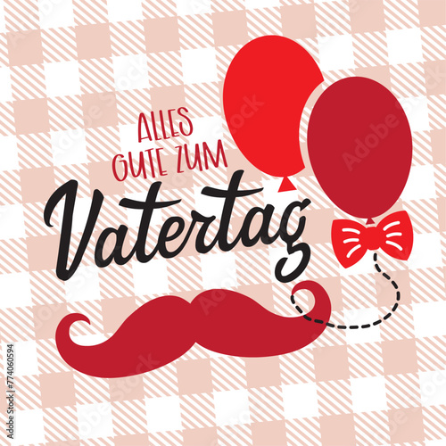 Alles Gute zum Vatertag - Karte mit deutschem Text - rot
