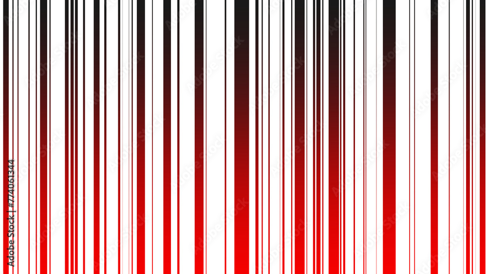 Stripes Black-Red Wallpaper (Barcode) - obrazy, fototapety, plakaty 