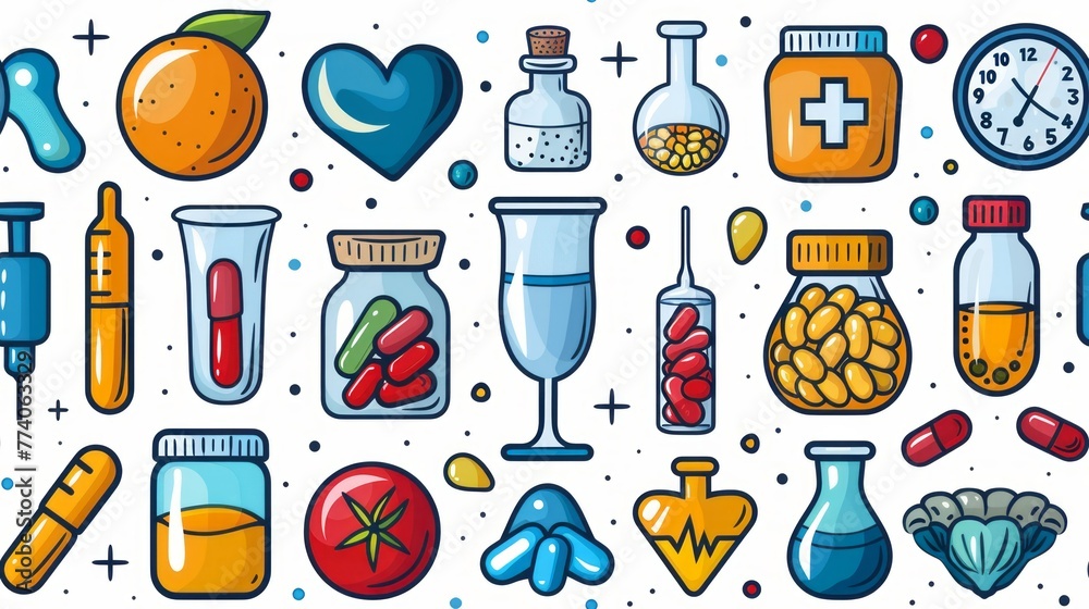 Seamless Healthcare Innovations: Medical Icon Pattern Concept Background Seamless Healthcare Innovations: Medical Icon Pattern Concept Background