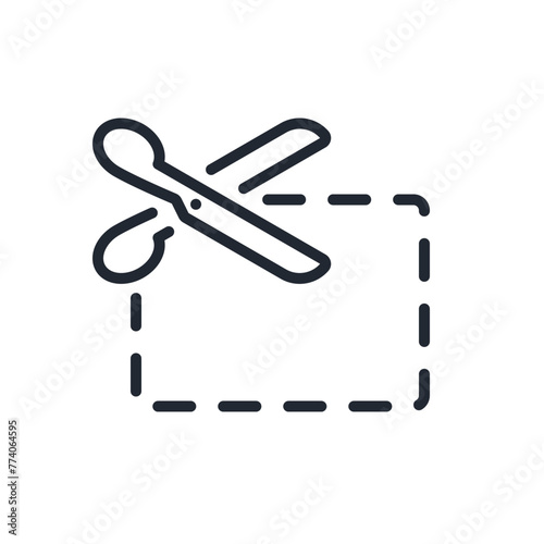 Sale coupon editable stroke outline icon isolated on white background flat vector illustration. Pixel perfect. 64 x 64.