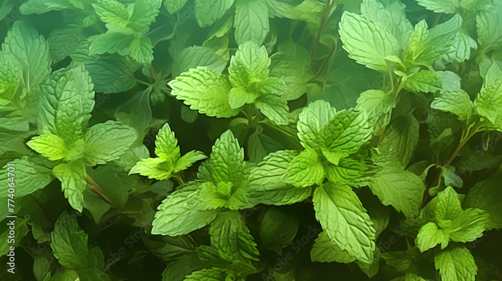 Common Mint Growing in Garden Common Mint Growing in Garden