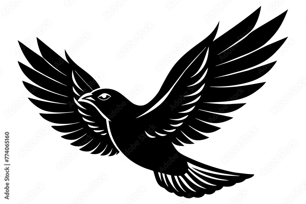Obraz premium simple-flying-bird-silhouette-vector-illustration