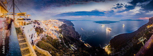 Oia lookout in Santorini island, Greece. photo
