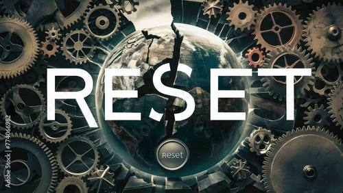 Global Reset: Earth Visualization with Gears and Switch Button