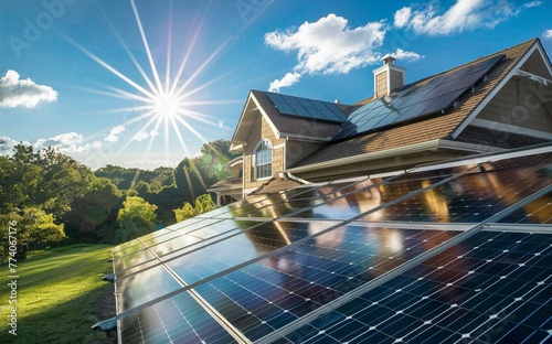 Solar Panels under the sunlight.