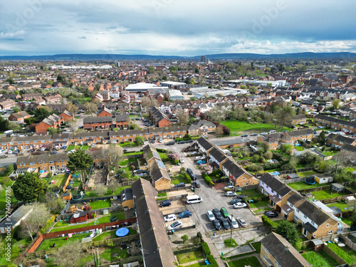 High Angle View of Aylesbury Town of England UK photo