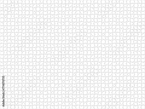 Puzzles grid template 10x6. Jigsaw puzzle pieces, thinking game and jigsaws detail frame design. Business assemble metaphor or puzzles game challenge vector.
