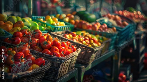 Local farmers market sells fresh organic produce.