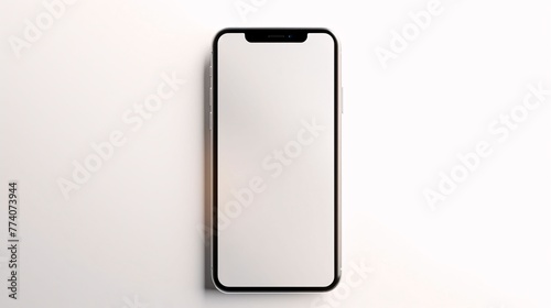 Smartphone mockup with blank screen on white background. 3d rendering photo