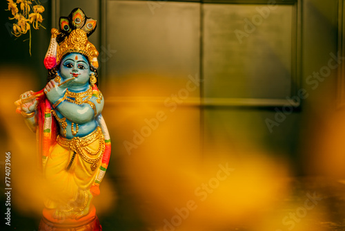 Fotografie Vishu kani image, lord Krishna sculpture