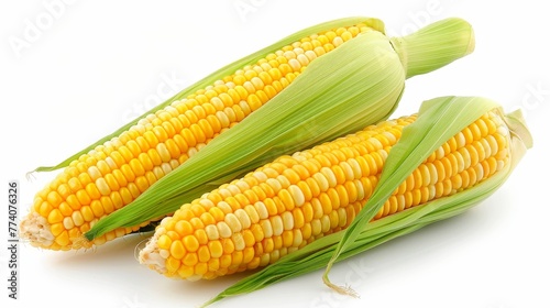 A white background with corn