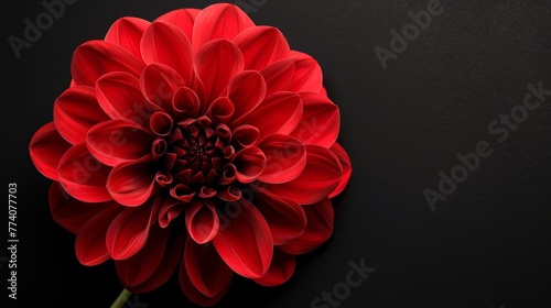 A red dahlia flower on a black background with a clipping path. For design. Closeup. Nature. © Zaleman
