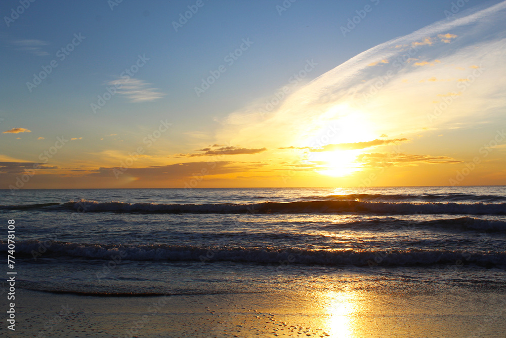 sunset over the sea sunset over the sea