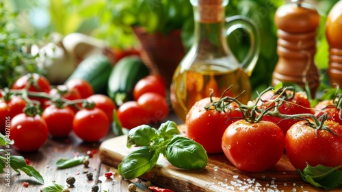 Fresh Ingredients: Highlight the use of fresh, high-quality ingredients like vegetables, herbs, and olive oil 