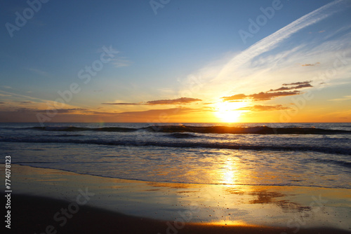 sunset on the beach