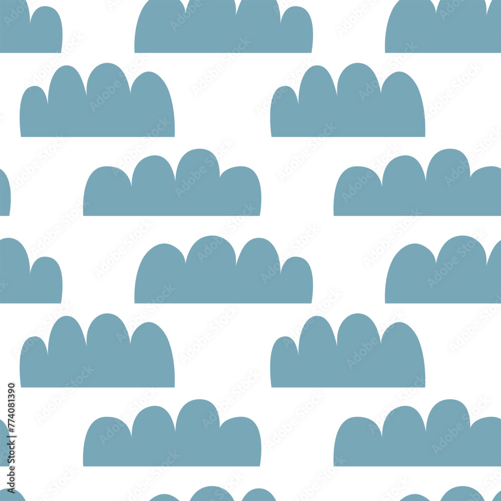 Flat clouds vector seamless pattern