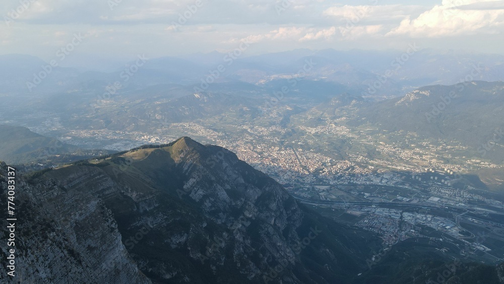 Aerial view of the mountain peaks of the Dolomites in Italy Aerial view of the mountain peaks of the Dolomites in Italy