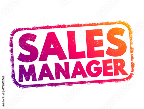 Sales Manager - professional responsible for leading and managing a team of sales representatives or salespeople within an organization, text concept stamp