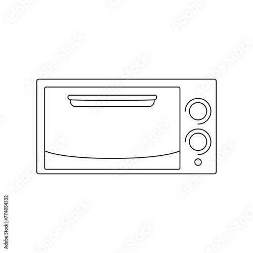 Oven linear vector icon. Microwave logo icon. Kitchen oven vector symbol. Electric oven vector icon. Homemade baking vector concept.