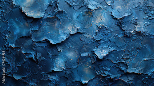 Close Up of Wall With Blue Paint
