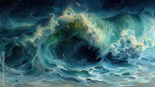 Powerful Wave in the Ocean