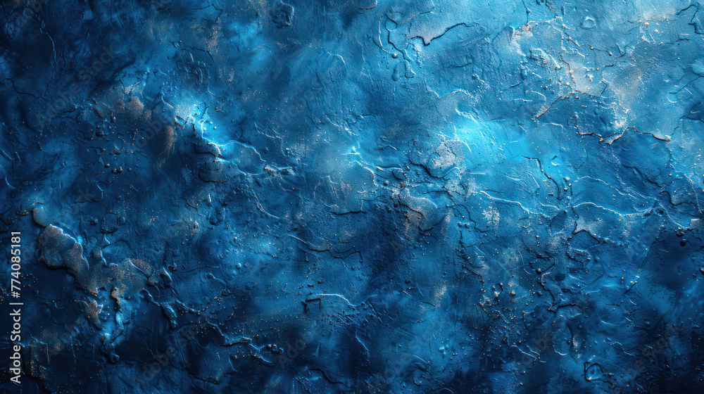 Abstract Painting in Blue and Black