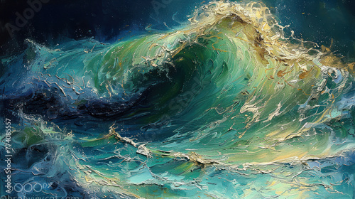 A Majestic Wave Crashing in the Ocean © easybanana