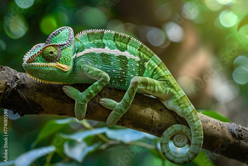 Photo of a green chameleon