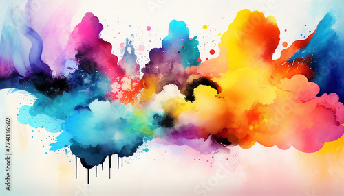 Bright colorful watercolor paint background texture. Colorful gradient watercolor design background texture isoleted. Ai generated photo