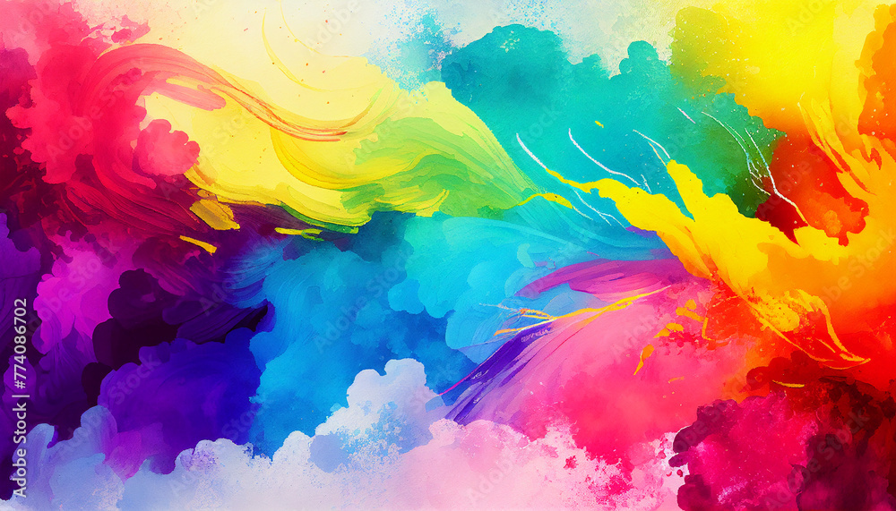 Bright colorful watercolor paint background texture. Colorful gradient watercolor design background texture isoleted. Ai generated