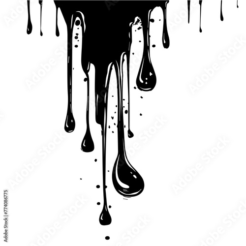 Black Ink Drips Vector
