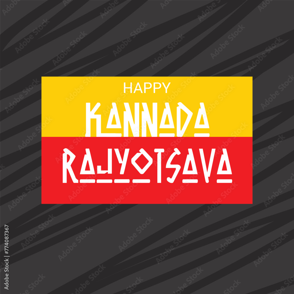 Vector illustration of a Background for Karnataka Formation Day, Kannada Rajyotsava in india