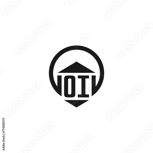 OI Initial Construction Real Estate Home Logo Design Vector