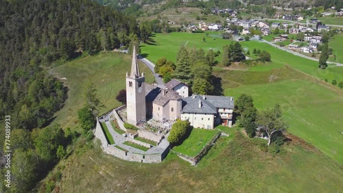 Aerial view of Saint Nicolas church, Italy