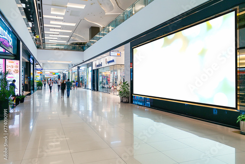 Large video promotion LED white screen in hypermall © ty